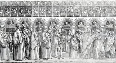 Processione dogale, c.1555-60 (xilografia) da Matteo Pagani